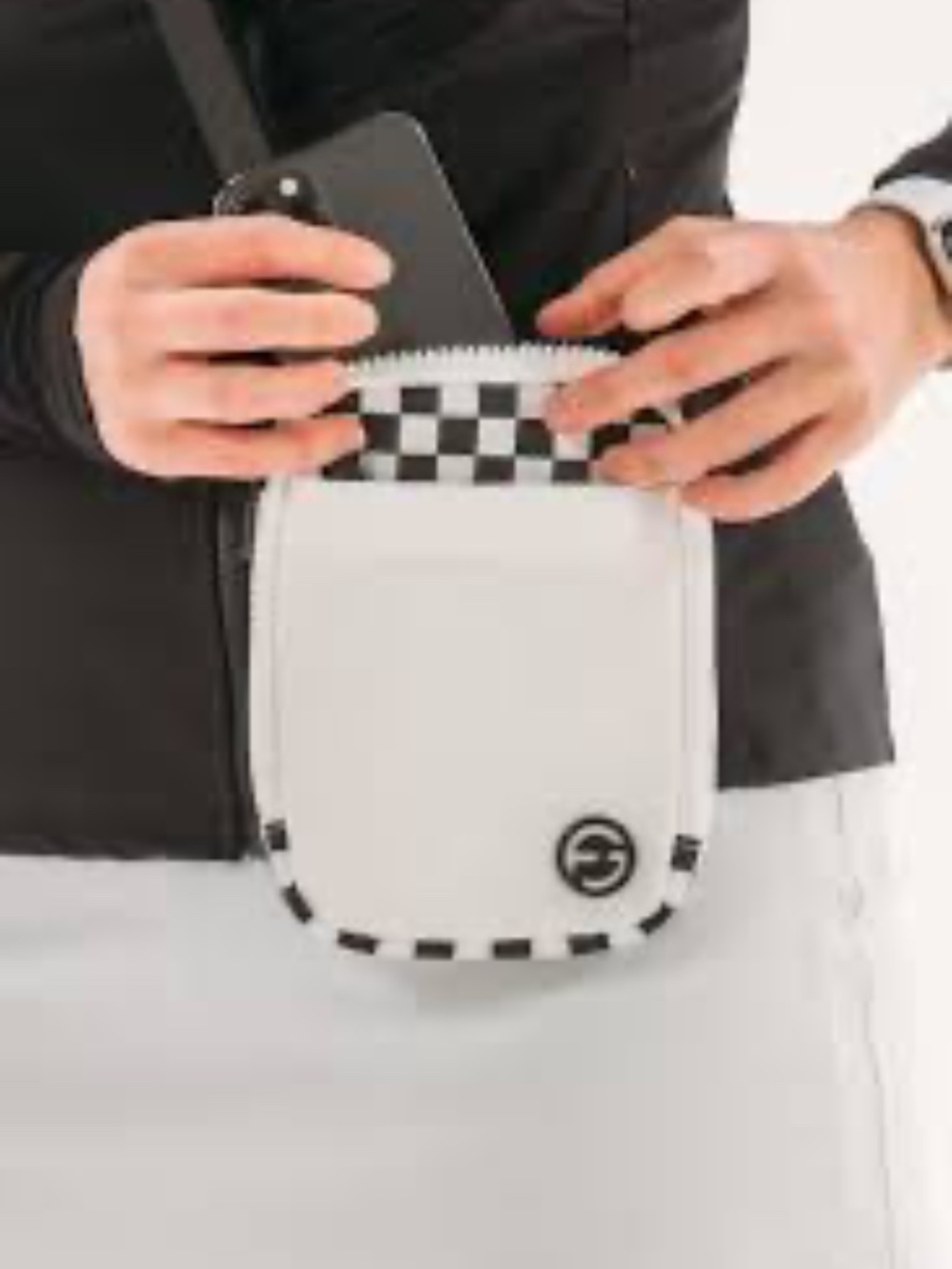 FORAY GOLF White & Black Nylon Small Crossbody Bag Purse Womens **NEW W/TAGS**